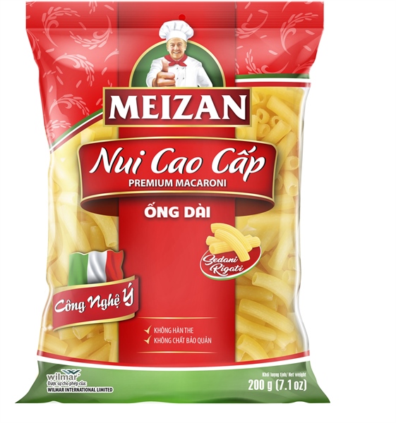 Nui cao cấp ống dài Meizan gói 400g