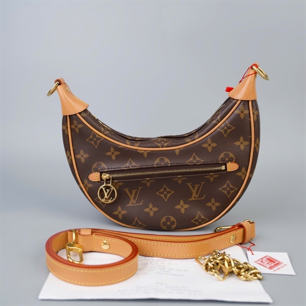 Túi LV Loop hoa nâu 2strap sz24 (BQ) KG+