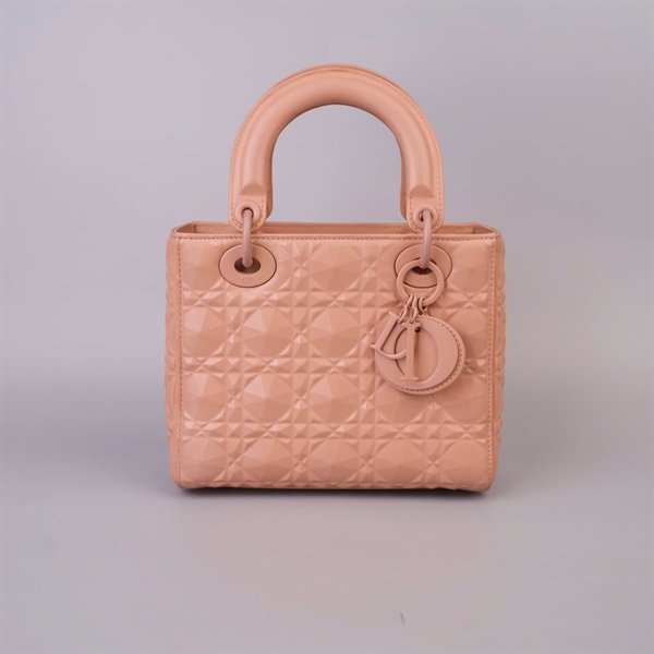 Túi Dior Lady nude kim cương kèm charm chữ XYY (10-MA-0222) szS (HC)+