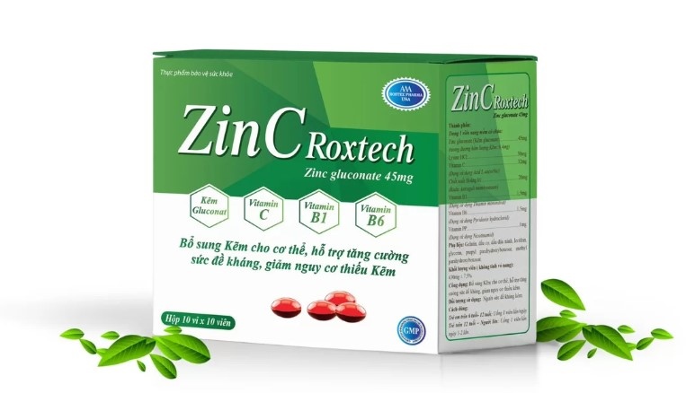 Viên Uống Tăng Cường Đề Kháng ZinC Roxtech – Hộp 100 Viên date 1/2028 ( )