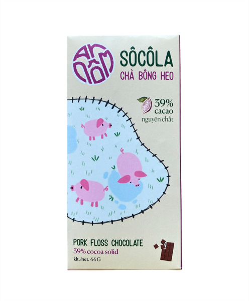 TBros Socola chà bông heo An nôm 39% 44g ポークフロス入りチョコレート