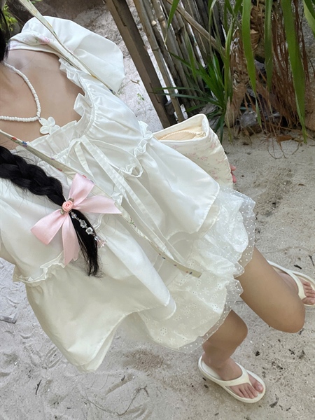 AREUM babydoll tay phồng MAY Top - Freesize