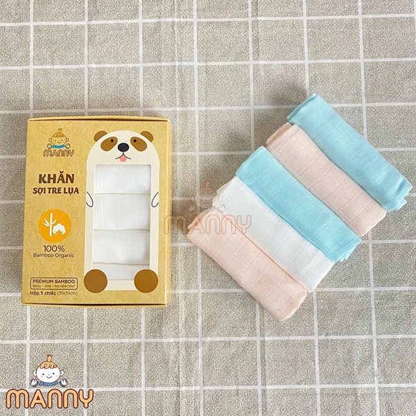 Set 5 khăn sữa màu Manny
