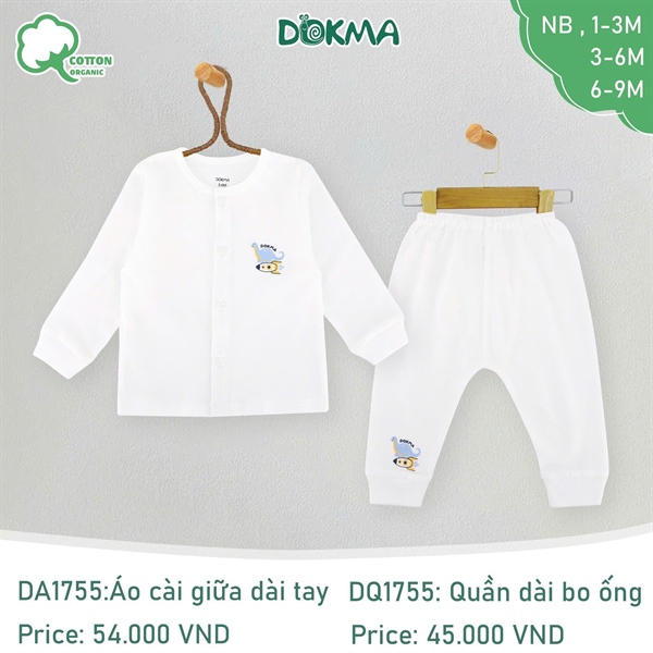 DB1755 - NB/6M Bộ dài cài giữa