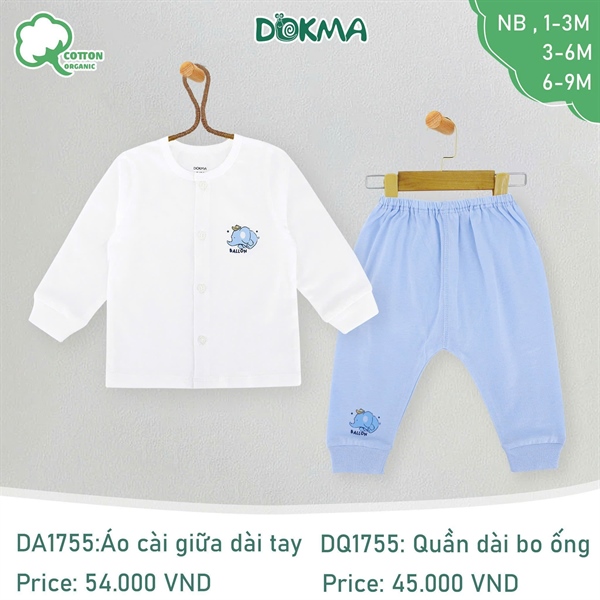 DB1755 - NB/6M Bộ dài cài giữa