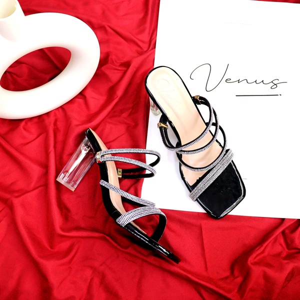 Sandal Hậu 2 Kiểu Quai Ngang Kim Sa - GT