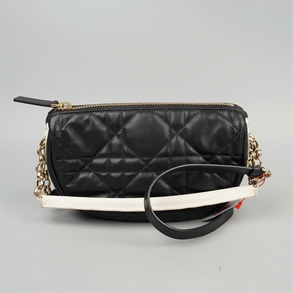 Túi Dior đen quai trắng sz21 (BQ) KG+