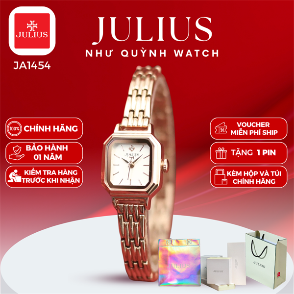 Đồng hồ nữ Julius Hàn Quốc Ja-1454B dây thép (Đồng)