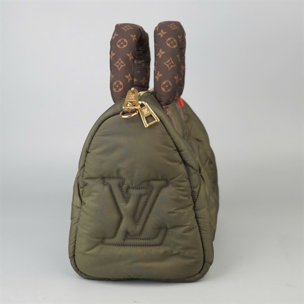 Túi LV Speedy xanh quai hoa nâu sz26 KG+