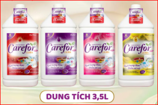 NƯỚC GIẶT XẢ ĐẬM ĐẶC CAREFOR 6 TRONG 1 HƯƠNG HOA LAN DẠNG CHAI 3,5L