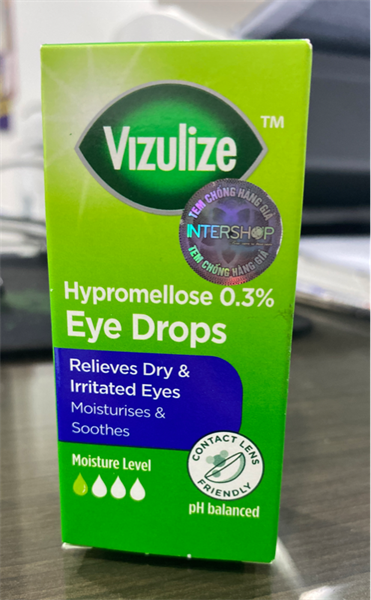 Nước mắt nhân tạo Vizulize Hypromellose 0.3% 10ml - UK/Intershop