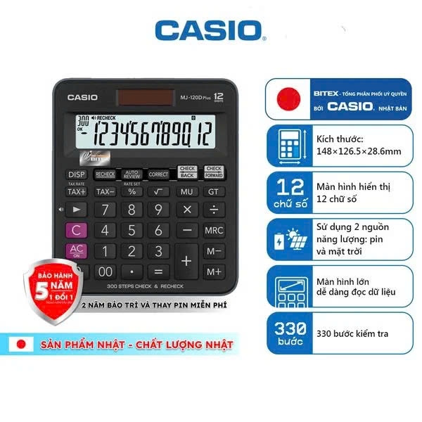 Máy tính CASIO MJ120DPLUS-BK