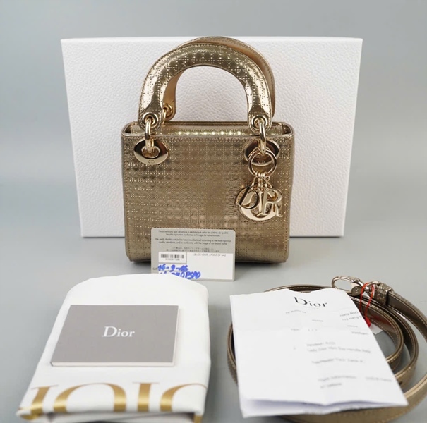 Túi Dior Lady vàng (15-BO-1106) szmini KG+