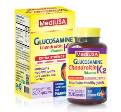 MediUSA Glucosamine K2 30 viên hỗ trợ làm trơn ổ khớp