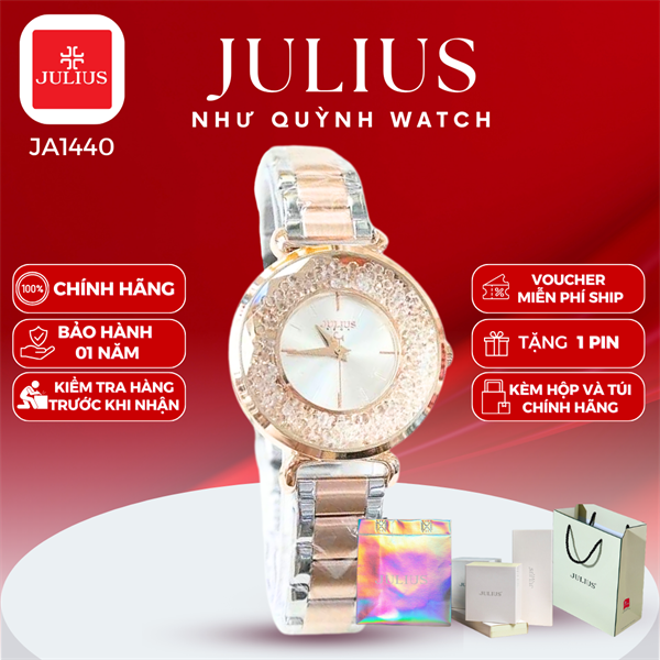 Đồng hồ nữ Julius Hàn Quốc Ja-1440D dây thép (Demi Đồng)