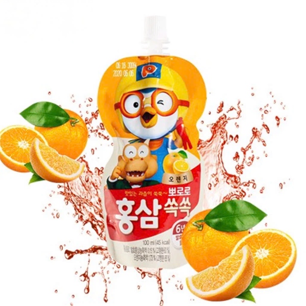 Nước Hồng Sâm Pororo 3+ 100ml Cam
