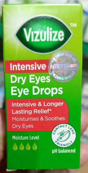 Dung dịch nhỏ mắt Vizulize Intensive làm dịu và giảm khô mắt 10ml - UK/Intershop