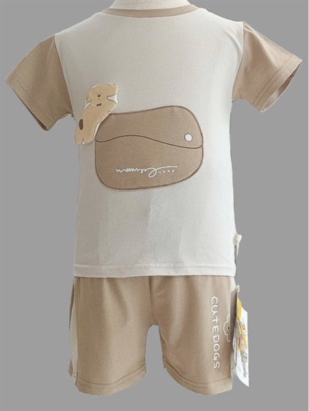 Bộ thời trang đi học - Cún nâu