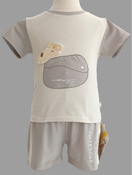 Bộ thời trang đi học - Cún xám