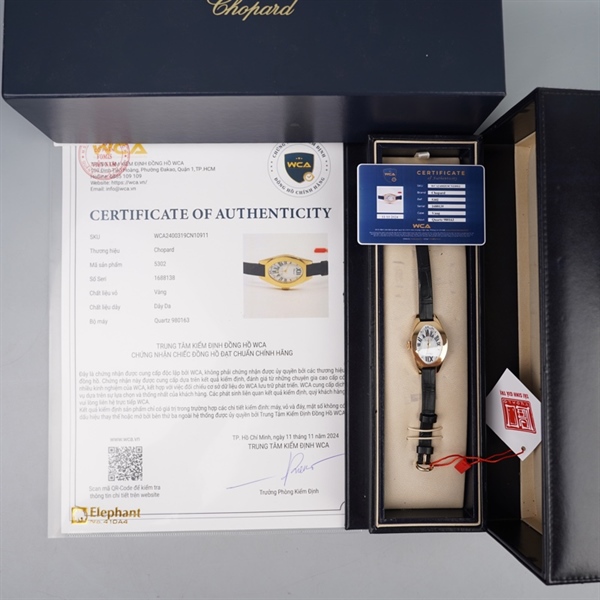 Đồng hồ Chopard mặt tròn quai đen (1688138) sz25 (HC) +