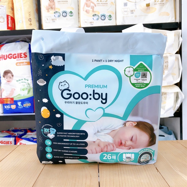 Tã quần đêm Gooby Premium 2XL 26 Miếng