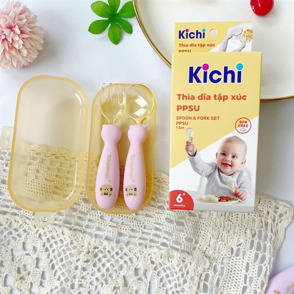 Set thìa + nĩa PPSU Kichi
