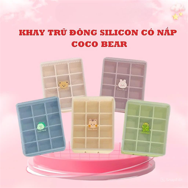 Khay trữ thực phẩm silicon Coco Bear