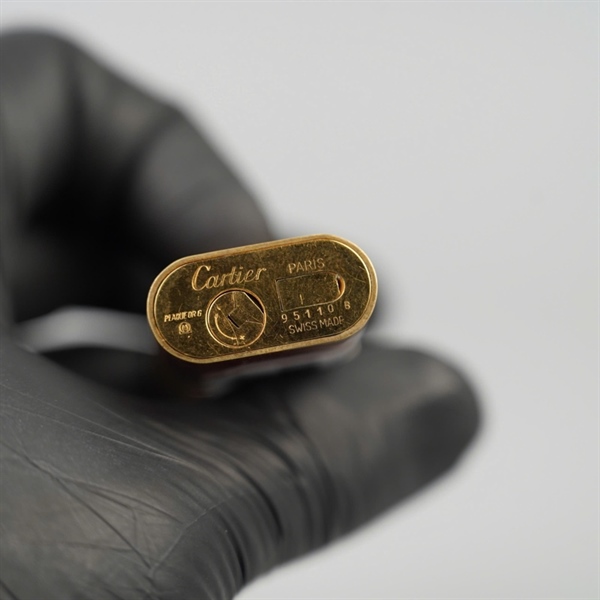 Bật lửa Cartier đỏ sọc vàng (95110B) KG+