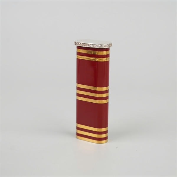 Bật lửa Cartier đỏ sọc vàng (95110B) KG+