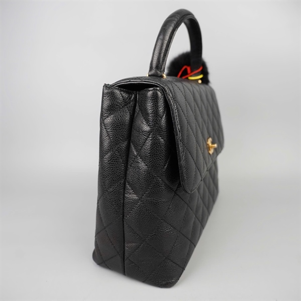 Túi Chanel Handle đen (6462169) kèm charm có lót form sz29 KG+