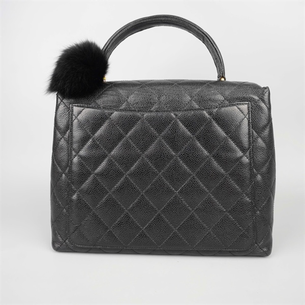 Túi Chanel Handle đen (6462169) kèm charm có lót form sz29 KG+