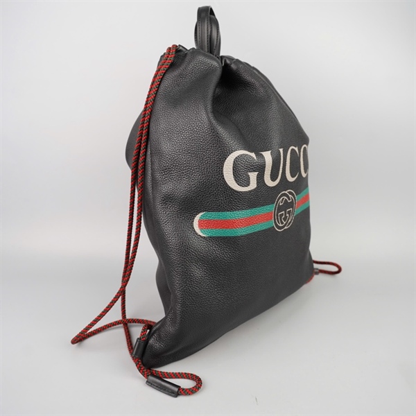 Balo GG đen miệng rút kèm ví +