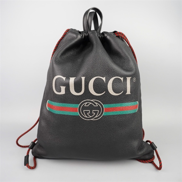 Balo GG đen miệng rút kèm ví +