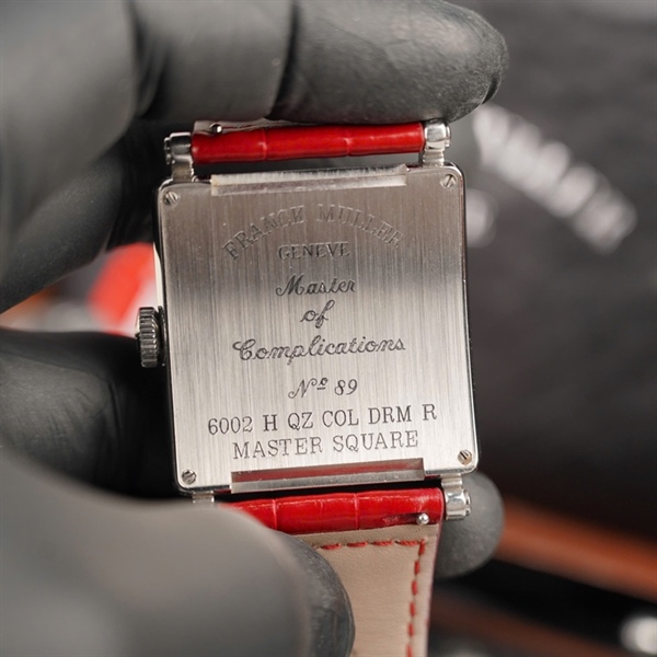 Đồng hồ Franck Muller Master Square 7 màu 2 quai đen và đỏ (NO89) sz38 KG+