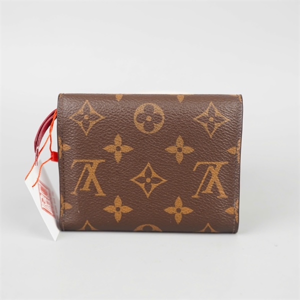 Ví LV hoa nâu gập 3 nút đỏ (LT) KG+