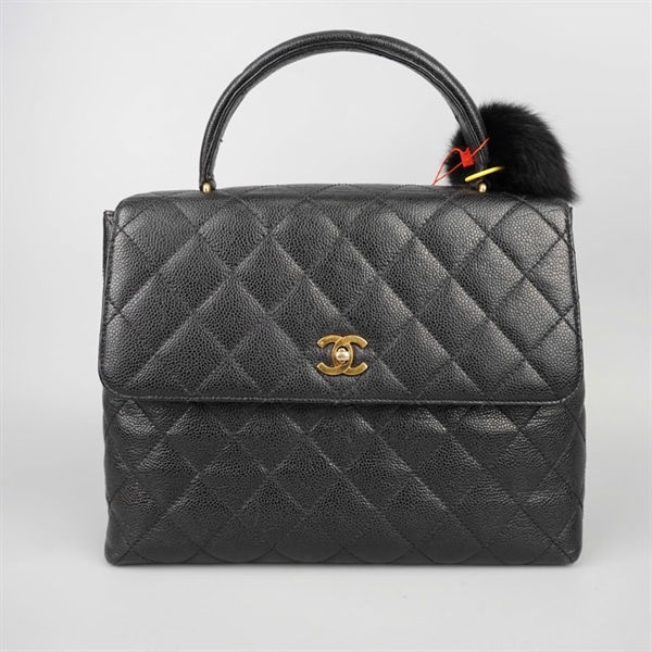 Túi Chanel Handle đen (6462169) kèm charm có lót form sz29 KG+