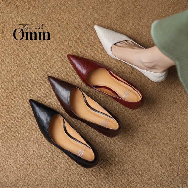 PRE05 Hàng có sẵn Giày da thật 6cm