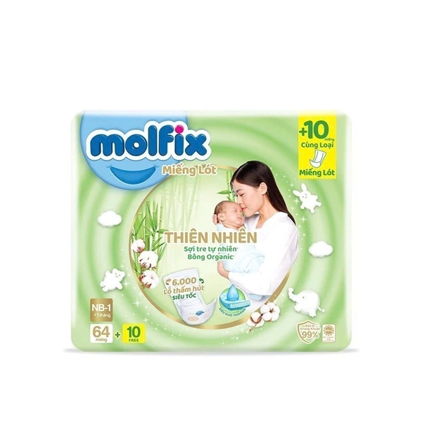 Miếng lót Molfix gói trung bình NB 64 Miếng