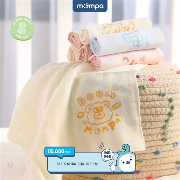 Hộp 5 khăn sữa HT Mompa