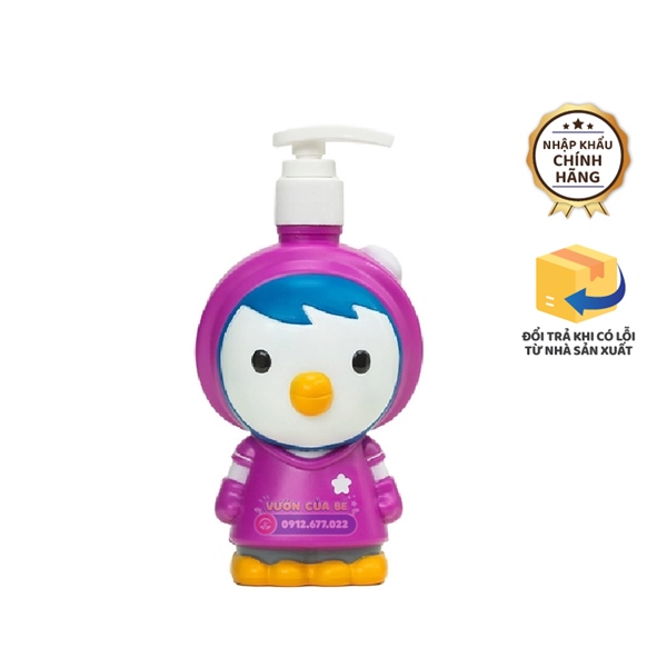 Sữa tắm, gội, xả (3in1) cho trẻ em Pororo hương hoa - Hàn Quốc - Chai 380gr
