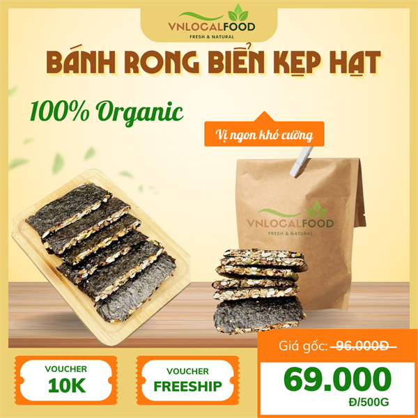 Bánh rong biển kẹp hạt