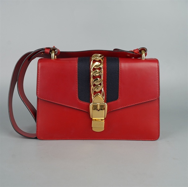 Túi GG Sylvie đỏ 421882493075 sz25 KG+