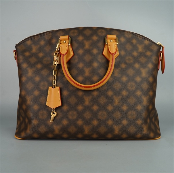 Túi LV Blurry hoa nâu kèm ổ + 2 chìa + tag da sz42 +