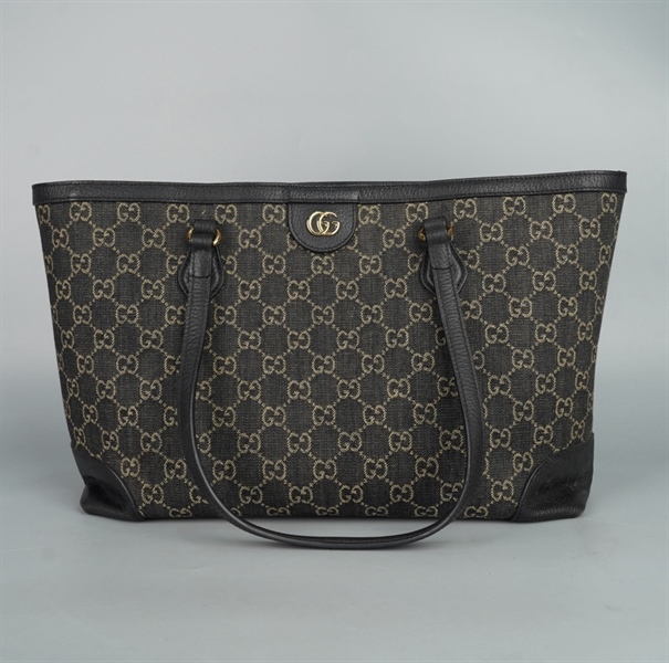 Túi GG tote đen xám sz32 +