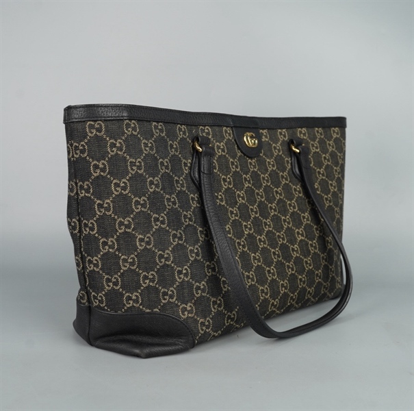 Túi GG tote đen xám sz32 +