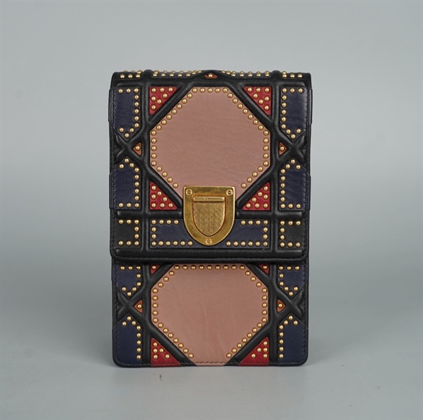 Túi Dior đeo chéo đen đính cườm sz11 KG+