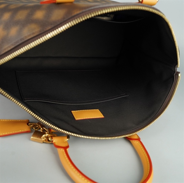 Túi LV Blurry hoa nâu kèm ổ + 2 chìa + tag da sz42 +