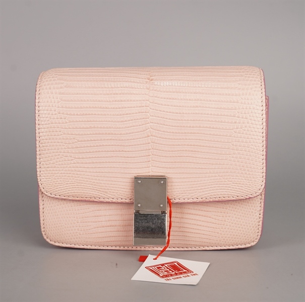 Túi Celine Classic Box hồng nude sz16 KG+