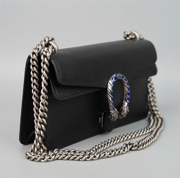 Túi GG Dionysus đen khóa rồng xanh sz25 +