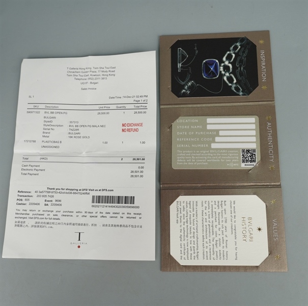 Dây chuyền Bvlgari xanh KG+